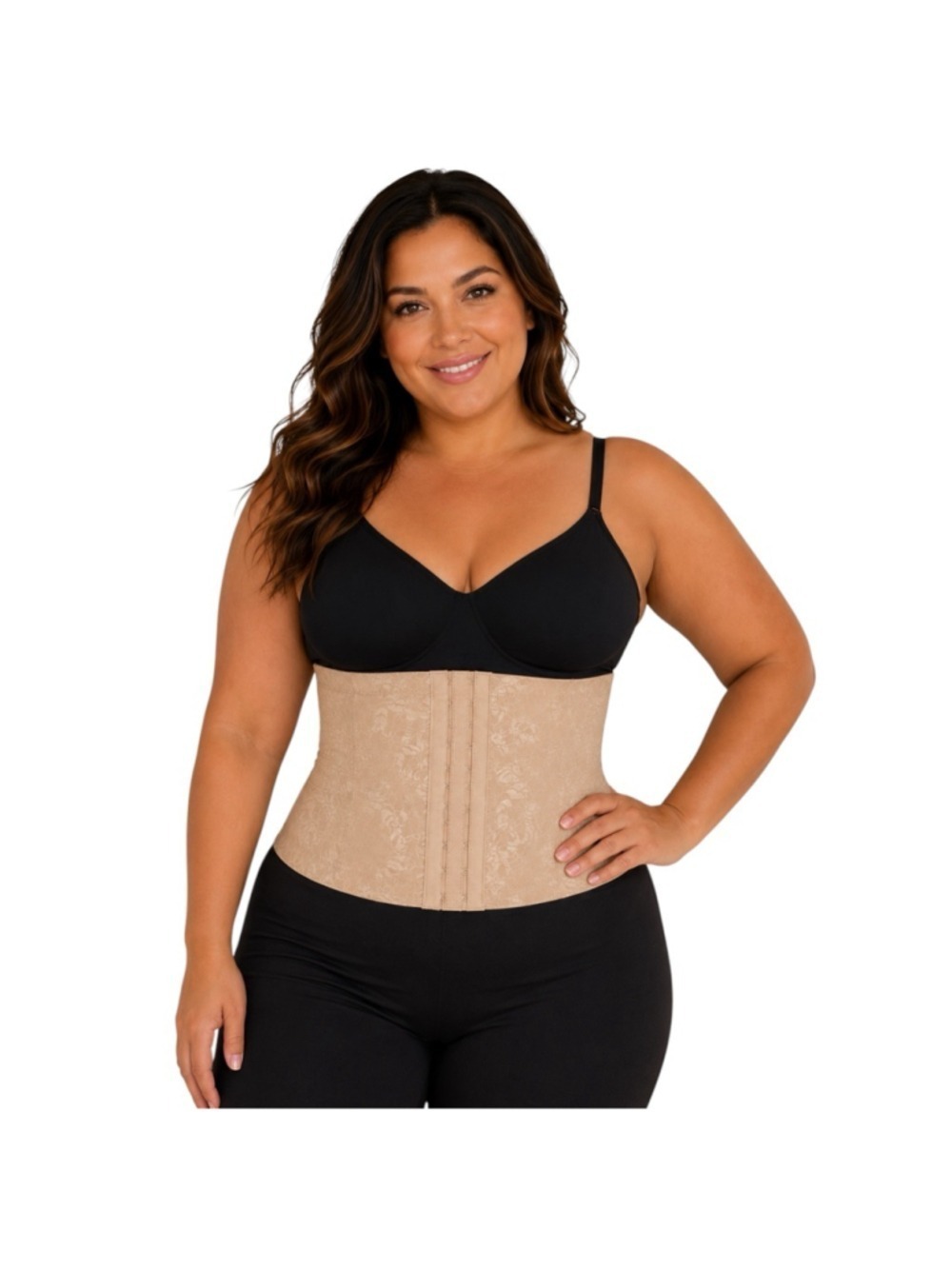 Maidenform Waist Cincher Shapewear 2XL Nude Beige Floral Jacquard